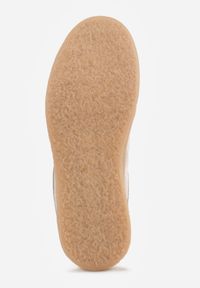 Born2be - Beżowe Zamszowe Półbuty ze Skórzaną Wkładką i Ozdobnymi Przeszyciami Olenos. Okazja: na co dzień. Kolor: beżowy. Materiał: zamsz, skóra. Styl: casual #9