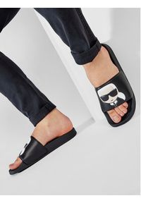 Karl Lagerfeld - KARL LAGERFELD Klapki KL70005 Czarny. Kolor: czarny. Materiał: skóra #7