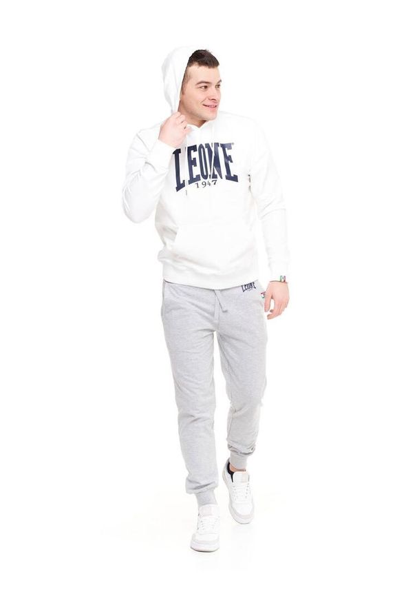 LEONE 1947 APPAREL - Męska bluza z kapturem Leone 1947 unbrushed – lekka bluza. Typ kołnierza: kaptur. Kolor: biały. Materiał: tkanina. Sport: fitness