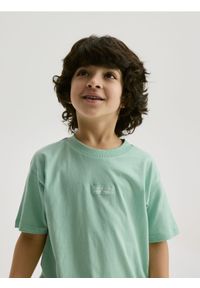 Reserved - Bawełniany t-shirt - jasnozielony. Kolor: zielony. Materiał: bawełna #1