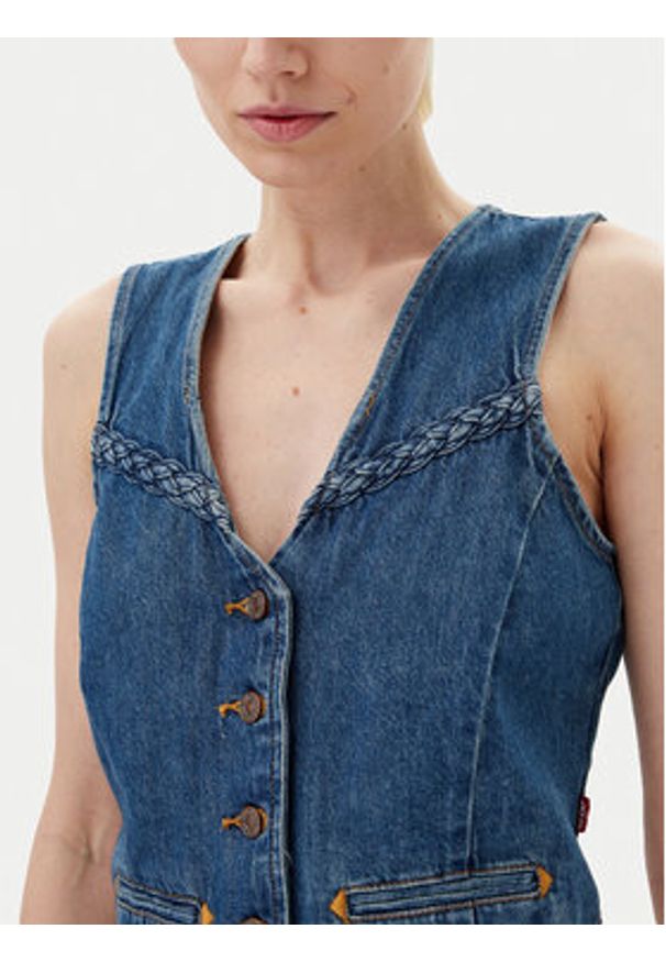 Levi's® Kamizelka 001WQ-0000 Niebieski Regular Fit. Kolor: niebieski. Materiał: jeans