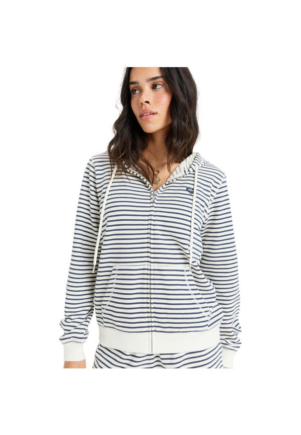Roxy - Bluza z kapturem dla Kobiety PERFECT STRIPE Niebieski. Typ kołnierza: kaptur. Kolor: niebieski. Materiał: bawełna, poliester, materiał. Wzór: paski