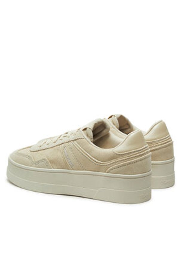 Tommy Jeans Sneakersy The Greenwich Flatform Elevated EN0EN02676 Beżowy. Kolor: beżowy. Materiał: zamsz, skóra