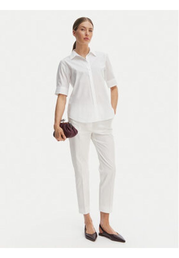 Weekend Max Mara Spodnie materiałowe Cecco 2615131082 Biały Regular Fit. Kolor: biały. Materiał: bawełna