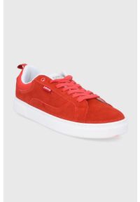 Levi's® - Levi's Buty Caples 2.0 kolor czerwony. Okazja: na spotkanie biznesowe. Nosek buta: okrągły. Zapięcie: sznurówki. Kolor: czerwony. Materiał: guma #3