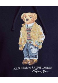 Ralph Lauren - RALPH LAUREN - Granatowa bluza z kapturem. Typ kołnierza: kaptur. Kolor: niebieski. Materiał: bawełna. Długość rękawa: długi rękaw. Długość: długie. Wzór: nadruk #4