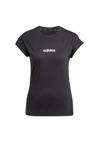 Adidas - Koszulka Essentials Linear Cotton. Kolor: biały, wielokolorowy, czarny. Materiał: bawełna