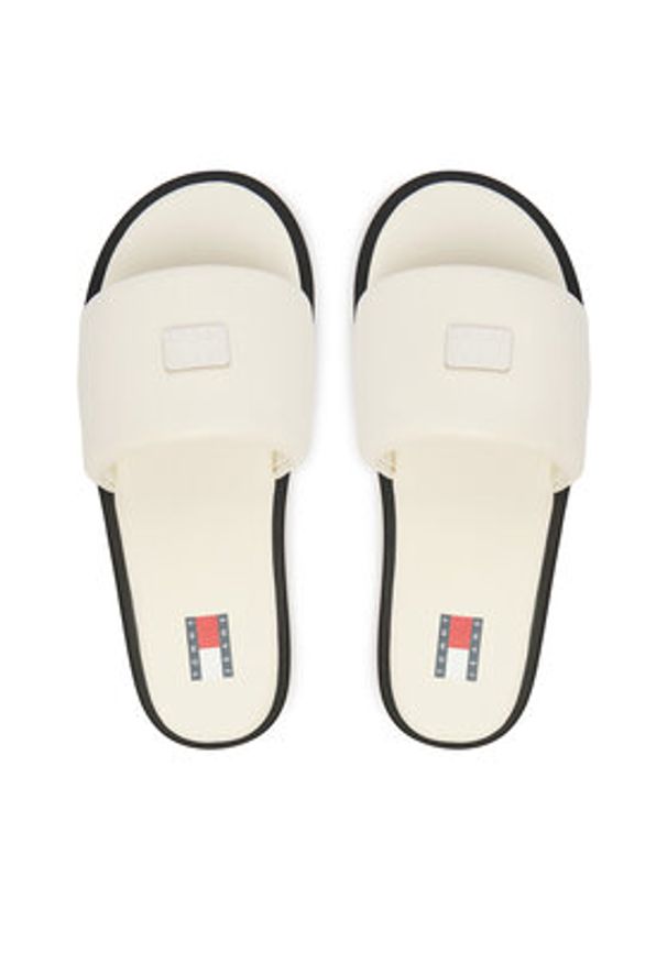 Tommy Jeans Klapki Tjw Soft Padded Casual Slide EN0EN02950 Biały. Okazja: na co dzień. Kolor: biały. Materiał: skóra. Styl: casual