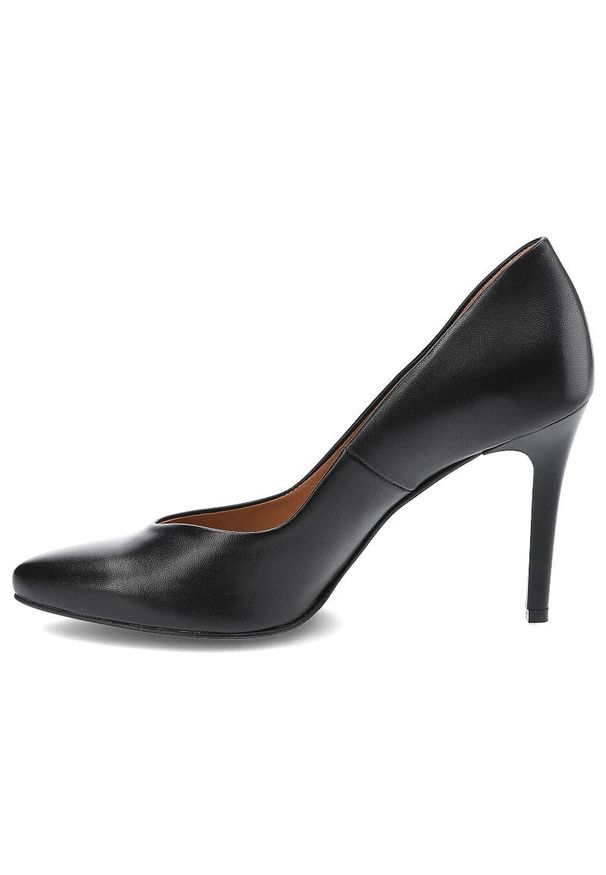 Czarne Czółenka Clasicco Damskie Eleganckie Buty. Zapięcie: bez zapięcia. Kolor: czarny. Materiał: skóra. Szerokość cholewki: normalna. Obcas: na obcasie. Styl: elegancki. Wysokość obcasa: średni