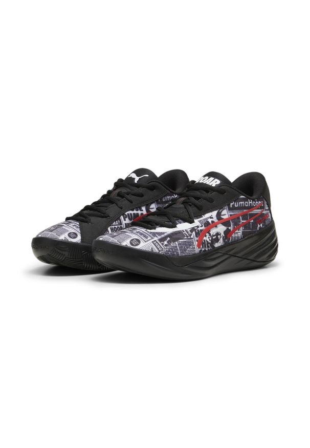 Puma - Buty do koszykówki All-Pro NITRO™ Media Day PUMA Black White For All Time Red. Kolor: czerwony, biały, wielokolorowy, czarny. Szerokość cholewki: normalna. Sport: koszykówka