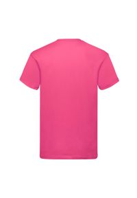 FRUIT OF THE LOOM - Oryginalna Koszulka Męska. Kolor: różowy. Sport: turystyka piesza