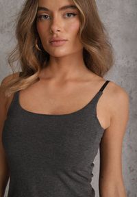 Renee - Szary Top z Wiskozy na Podwójnych Ramiączkach Indrea. Okazja: na co dzień. Kolor: szary. Materiał: wiskoza. Długość rękawa: na ramiączkach. Styl: casual, klasyczny #7