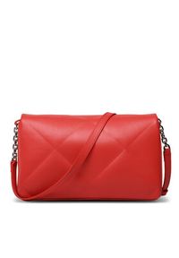 Calvin Klein Torebka Re-Lock Quilt Shoulder Bag K60K611021 Czerwony. Kolor: czerwony. Materiał: skórzane