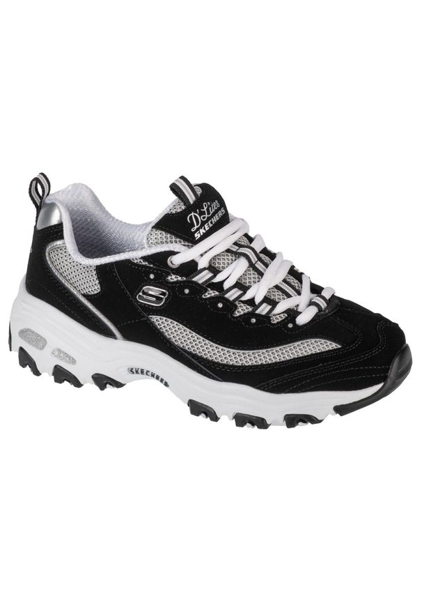 skechers - Buty do chodzenia damskie Skechers D'lites Roam Around. Kolor: czarny. Materiał: materiał, skóra. Szerokość cholewki: normalna. Sport: turystyka piesza