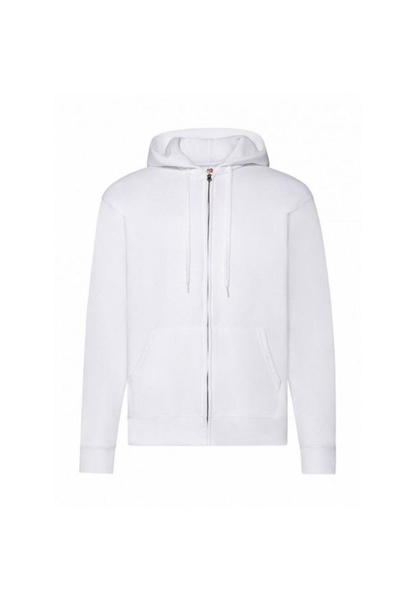 FRUIT OF THE LOOM - Męska Klasyczna Bluza Z Kapturem. Typ kołnierza: kaptur. Kolor: biały