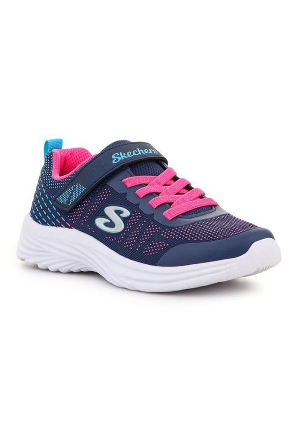 skechers - Buty Skechers Jr 302448L-NVMT granatowe. Okazja: na uczelnię. Zapięcie: rzepy. Kolor: niebieski. Materiał: syntetyk, materiał