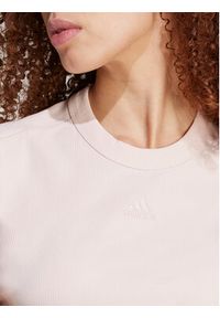 Adidas - adidas T-Shirt Lounge IY6741 Różowy Slim Fit. Kolor: różowy. Materiał: bawełna