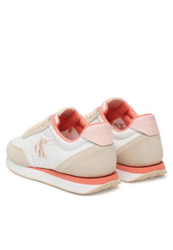Calvin Klein Sneakersy Retro Runner Lace Up YW0YW01990 Biały. Kolor: biały. Materiał: materiał