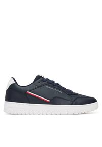 TOMMY HILFIGER - Tommy Hilfiger Sneakersy Th Basket Core Stripes FM0FM05631 Granatowy. Kolor: niebieski. Materiał: skóra