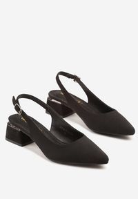 Renee - Czarne Sandały Vices Slingback ze Skórzaną Wkładką Ciarissa. Okazja: na co dzień. Zapięcie: sprzączka. Kolor: czarny. Materiał: skóra. Obcas: na obcasie. Styl: casual, elegancki. Wysokość obcasa: średni #5