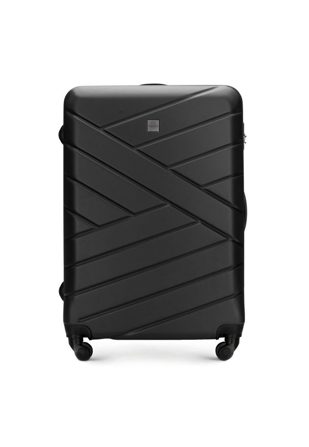 Wittchen - Duża walizka z ABS-u z deseniem. Kolor: czarny. Materiał: guma, materiał. Styl: klasyczny, elegancki