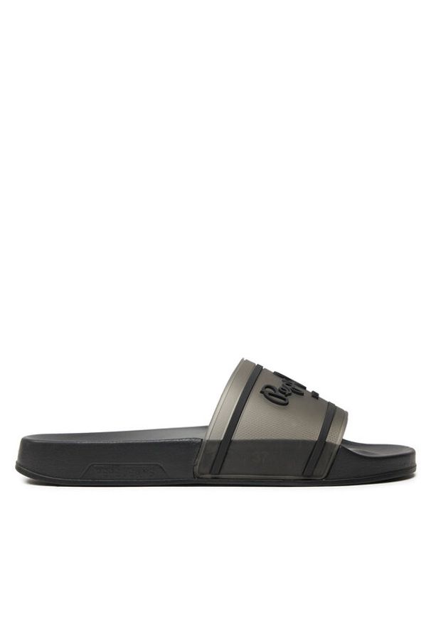 Pepe Jeans Klapki Slider Translucent W PLS70147 Czarny. Kolor: czarny. Materiał: syntetyk