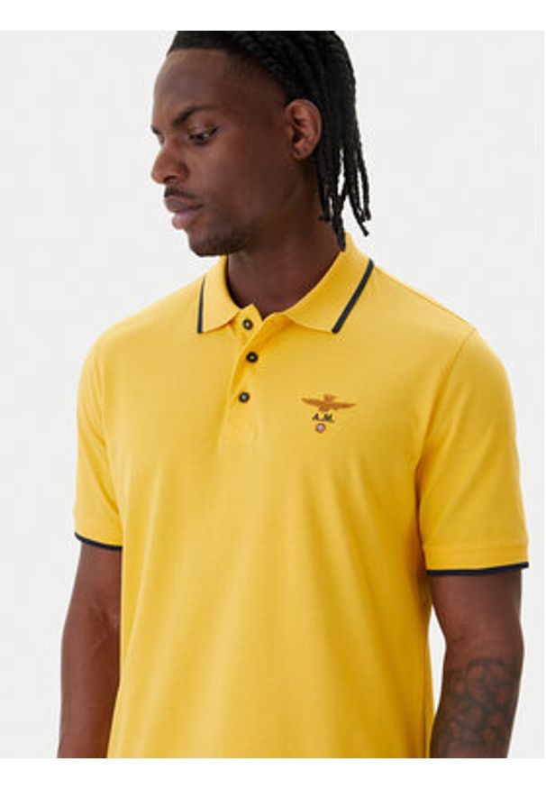 Aeronautica Militare Polo 261PO1308UP00082 Żółty Regular Fit. Typ kołnierza: polo. Kolor: żółty. Materiał: bawełna