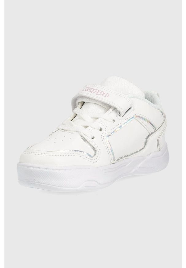Kappa buty dziecięce Lineup Glow kolor biały. Nosek buta: okrągły. Zapięcie: rzepy. Kolor: biały. Szerokość cholewki: normalna