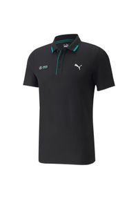 Koszulka polo sportowa męska Puma MAPF1 z krótkim rękawem. Typ kołnierza: polo. Kolor: wielokolorowy, czarny. Długość rękawa: krótki rękaw. Długość: krótkie. Styl: sportowy