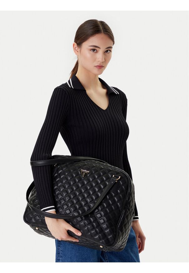 Guess Torba weekendowa Giully TravelTWQN87 48916 Czarny. Kolor: czarny. Materiał: skóra