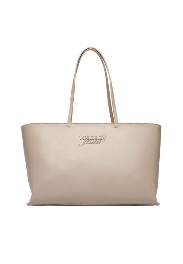 Tommy Jeans Torebka Tjw Must Tote AW0AW18455 Beżowy. Kolor: beżowy. Materiał: skórzane
