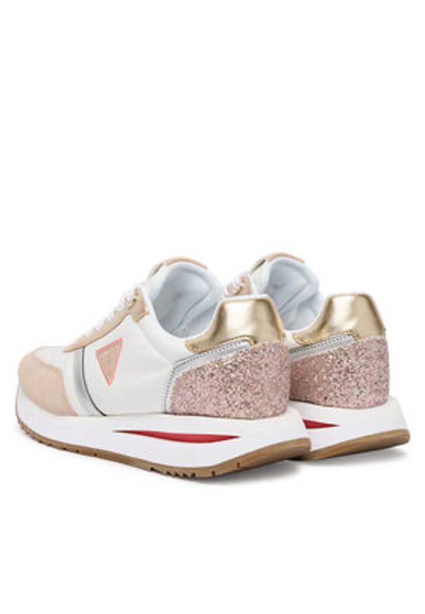 Guess Sneakersy FLPEAG FAB12 Écru. Materiał: skóra