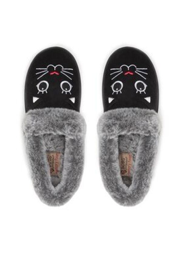 skechers - Skechers Kapcie Meow Pajamas 33355/BLK Czarny. Kolor: czarny. Materiał: materiał