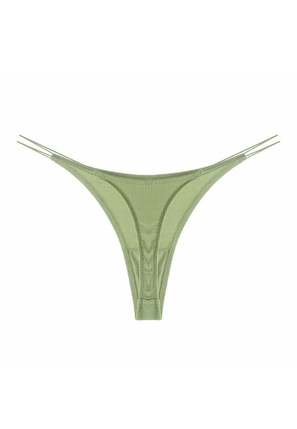 Intica - Stringi z cienkimi paseczkami z wysokiej jakości materiału Pauline. Kolor: zielony. Materiał: materiał