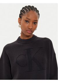 Calvin Klein Jeans Sweter Logo Intarsia J20J223615 Czarny Relaxed Fit. Kolor: czarny. Materiał: bawełna #4