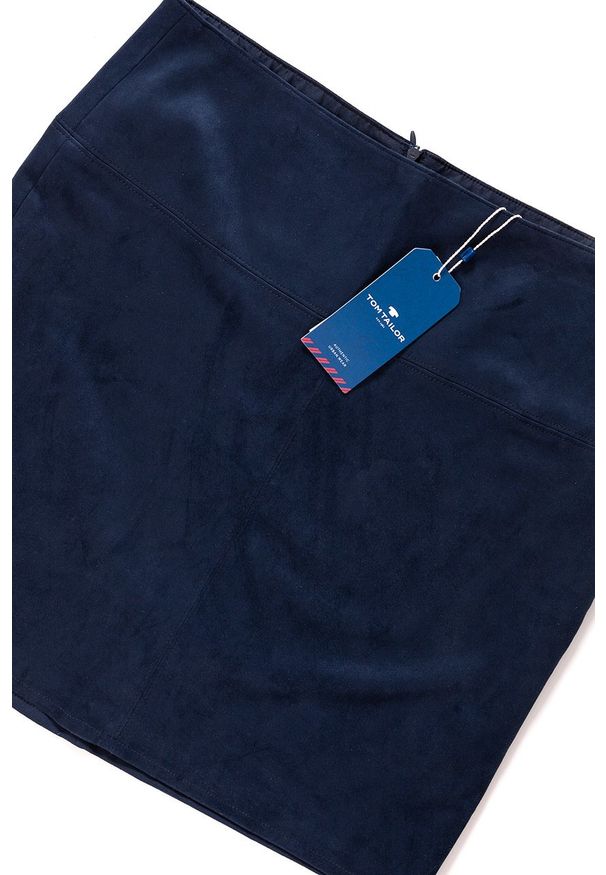 Tom Tailor - SPÓDNICA JEANSOWA TOM TAILOR FAKE VELOUR LEATHER SKIRT DEEP NAVY BLUE. Okazja: na co dzień. Materiał: jeans. Styl: wizytowy, elegancki, casual