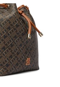TOMMY HILFIGER - Tommy Hilfiger Torebka Th Monoplay Bucket Le AW0AW18847 Czarny. Kolor: czarny. Materiał: skórzane #3