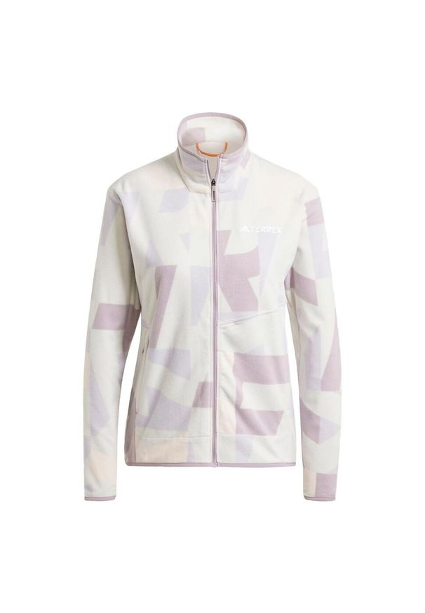 Adidas - Bluza Terrex Multi Printed Full-Zip Fleece. Kolor: wielokolorowy, różowy, fioletowy, szary. Materiał: polar, materiał