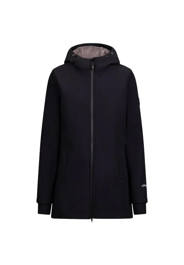 TRESPASS - Kurtka Damska Priya Z Długim Rękawem Soft Shell. Kolor: czarny. Długość rękawa: długi rękaw. Długość: długie. Sport: turystyka piesza