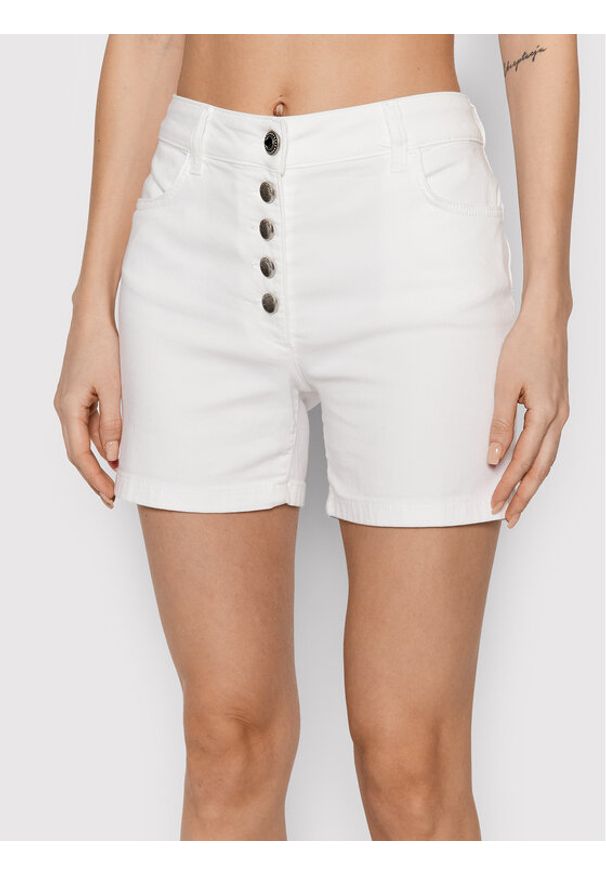 Liu Jo Sport Szorty jeansowe TA2222 D4655 Biały Regular Fit. Kolor: biały. Materiał: jeans, bawełna. Styl: sportowy