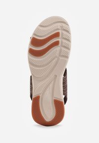 Born2be - Brązowe Sportowe Sandały na Grubej Podeszwie z Elastyczną Cholewką i Piankową Wkładką Nicthil. Okazja: na co dzień. Zapięcie: bez zapięcia. Kolor: brązowy. Materiał: jeans. Sezon: lato. Styl: sportowy #8