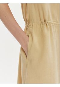 TOMMY HILFIGER - Tommy Hilfiger Sukienka koszulowa WW0WW41911 Beżowy Relaxed Fit. Kolor: beżowy. Materiał: len. Typ sukienki: koszulowe