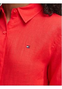TOMMY HILFIGER - Tommy Hilfiger Koszula WW0WW44679 Czerwony Regular Fit. Kolor: czerwony. Materiał: len #5