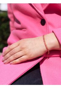 Brazi Druse Jewelry - Bransoletka Turmalin Różowy łańcuszek. Materiał: srebrne, złote. Kolor: różowy