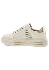 Beżowe Sneakersy Filippo Modne Obuwie Damskie. Okazja: na co dzień. Kolor: beżowy. Materiał: materiał. Szerokość cholewki: normalna #3