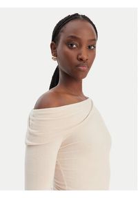 Guess Bluzka W6RP15 KD012 Beżowy Slim Fit. Kolor: beżowy. Materiał: wiskoza #5