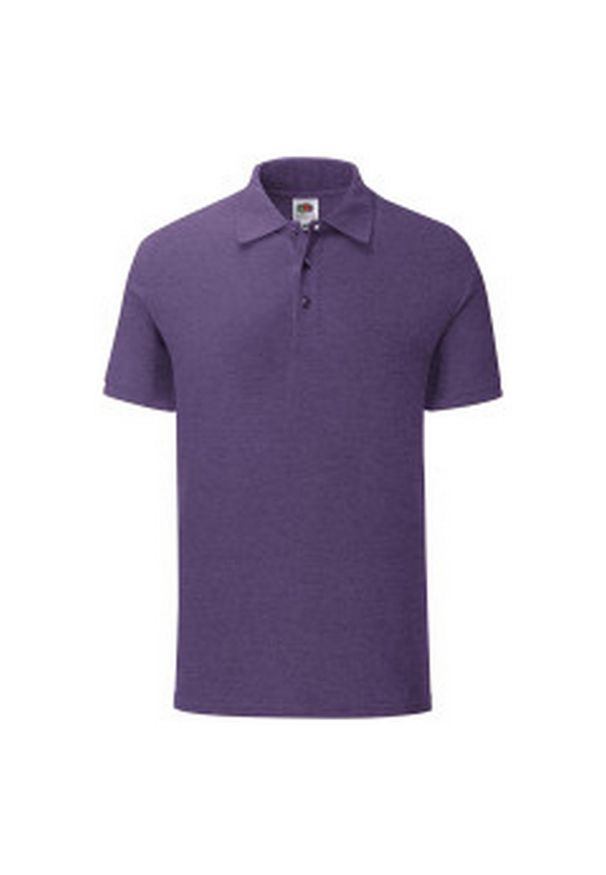 FRUIT OF THE LOOM - Koszulka Polo Męska Iconic. Typ kołnierza: polo. Kolor: fioletowy
