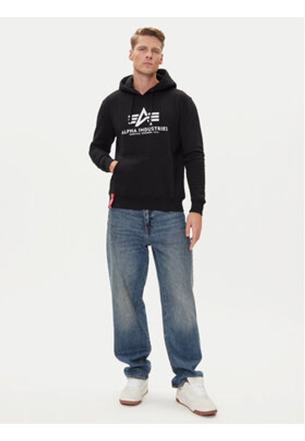 Alpha Industries Bluza Basic 178312 Czarny Regular Fit. Kolor: czarny. Materiał: bawełna