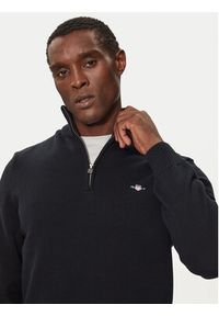 GANT - Gant Sweter Casual Cotton Half Zip 8030170 Czarny Regular Fit. Okazja: na co dzień. Kolor: czarny. Materiał: bawełna. Styl: casual #5
