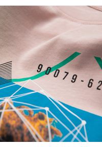 Ombre Clothing - Męski t-shirt bawełniany z nadrukiem California - różowy V2. Kolor: różowy. Materiał: bawełna. Wzór: nadruk. Sezon: lato. Styl: klasyczny #9
